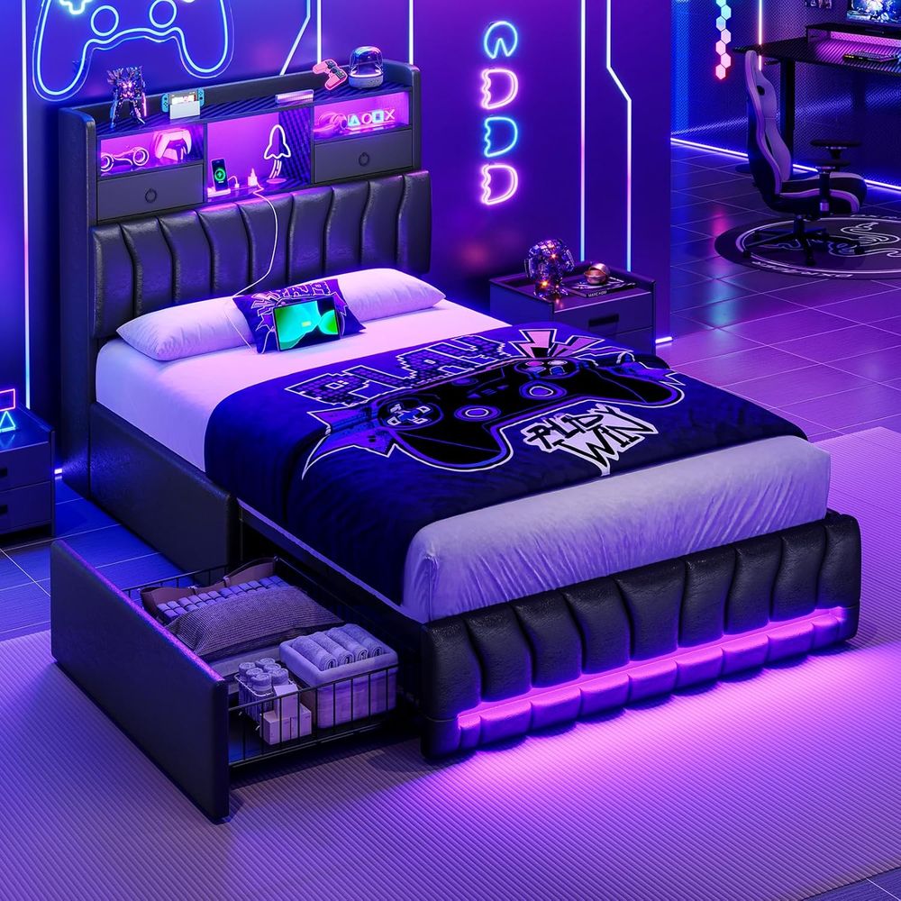 Twin Bed with Storage Board, 2 - Esports Gaming Platform 评论和价格
