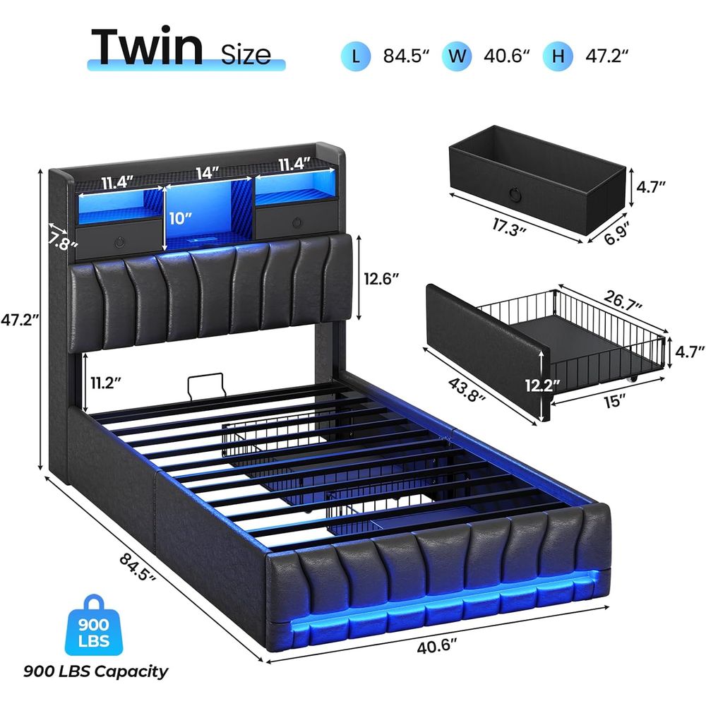 Twin Bed with Storage Board, 2 - Esports Gaming Platform 评论和价格